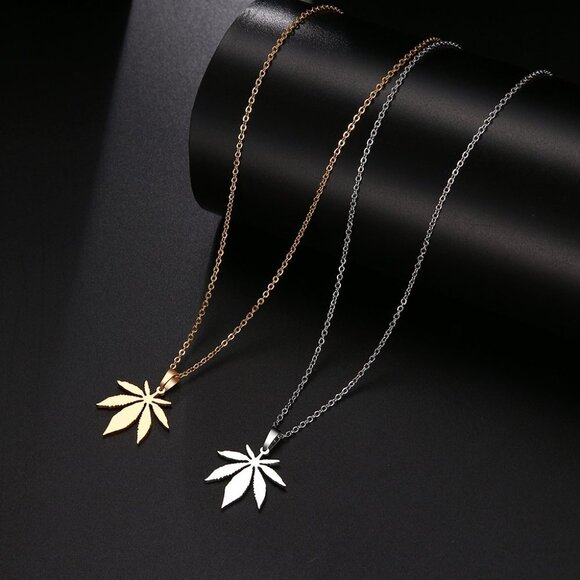 💎 Refine Maple Leaves Delicate Dainty 925 Silver Plated Necklace,EVGG1078 - Picture 2 of 2